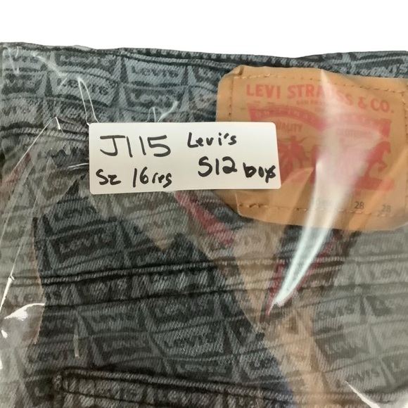 Levi’s 512 Jeans Sz 16reg Boys Logo Print - Picture 7 of 7